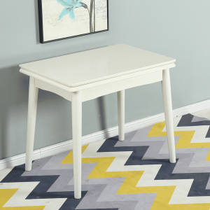 Dining Table For Home Small Apartment Combination Scandinavian Modern Minimalist Rectangular Retractable Multi-Functional Solid Wood Foldable Dining Table