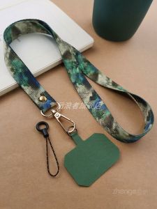 สร้อยคอผ้าใบแบบยาวสำหรับโทรศัพท์มือถือ สร้อยคอแบบกว้าง ไม่ทึบคอ ลายหมึกโบราณ สร้อยคอป้องกันการสูญหาย สำหรับผู้หญิง กระเป๋าสตางค์ กระเป๋าใส่เหรียญ สายรัดผ้าใบ