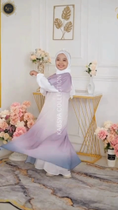 Gamis Anak Terbaru Cerutty Babydoll Usia 4-12 Tahun + Pashmina Anak Baju Muslim Mewah / Kaftan Anak