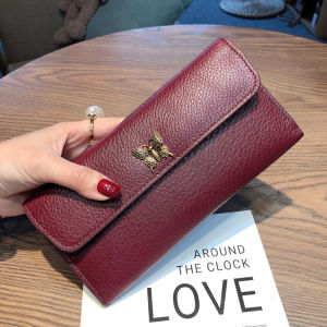 Christykathy Women Bag Wallet Long Genuine Leather Ultra-Thin Card Holder Fashion Clutch Leather Wallet Card Holder Mobile Phone Bag
