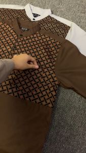 Baju Koko Pria Lengan Panjang Muslim Dewasa Shanghai Motif Batik Kobata Terbaru SMB