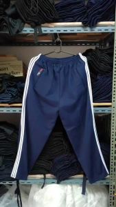 HM shop กางเกงวอร์มสไตล์สปอร์ต แถบข้างสีขาว สีกรมท่า สไตล์เอวกลาง พร้อมส่ง