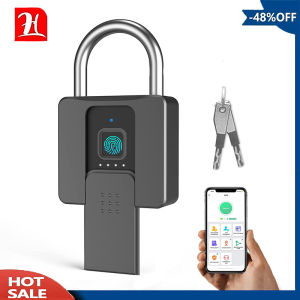 Fingerprint padlock Smart door lock Bluetooth waterproof rust-proof indoor and outdoor Electronic lock Truck lock grill door padlock
