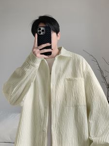 HetingHOME | Áo sơ mi dài tay rộng rãi không giới hạn giới tính của Hetinghome dành cho cặp đôi phong cách Mỹ mùa thu thời trang áo sơ mi nam