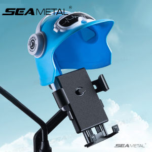 SEAMETAL Small Helmet Motorcycle Bicycle Mobile Phone Holder Waterproof Sunshade Shockproof Navigation Helmet Phone Holder