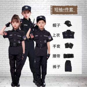 KL Stok Sedia 🇲🇾 Kids Occupation SWAT Police Costumes Cosplay School Activities 儿童职业特警服装角色扮演