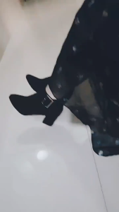 Korean Suede Ankle Boots for Women Black Fashion Boots