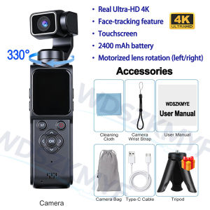 4K Handheld Action Camera Touch Screen Sports Camera AI Face‑Tracking Action Cam 30FPS WIFI Vlog Outdoor Portable Video Shooting