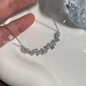 Dây chuyền nữ titan Eleanor Accessories vòng cổ mặt đính đá lấp lánh phụ kiện trang sức 6233
