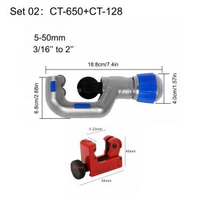 Copper Pipe Cutter Set Heavy Duty Tubing Tool with Mini Tube Cutter for Copper Plastic Pipes Aluminum Brass Thin Stainless Steel