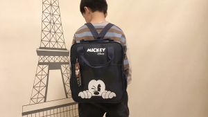 Balo cho bé in hình Mickey chất liệu vải dù Cặp sách đựng sách vở học sinh cấp 1 và mẫu giáo