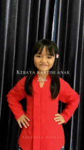 Kebaya Kartini Anak/Kebaya Anak SD Polos/Kebaya Tangan Panjang Bahan Katun Mikro Premium