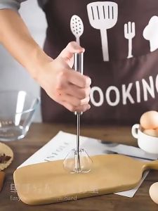 Automatic Egg Beater Mixer Whisk Stainless Steel Manual Semi Hand Mixer Self-Turning Cream Kitchen Manual Egg Beater