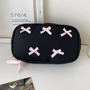 Korean Style Portable Makeup Bag Womens Large Capacity Travel Toiletry Bag Cosmetic Brush Organizer Cute Inner Bag Storage