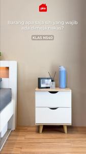PIRA -  KLAS NS40 Meja Nakas / Meja Sudut / Meja Samping / Laci Penyimpanan