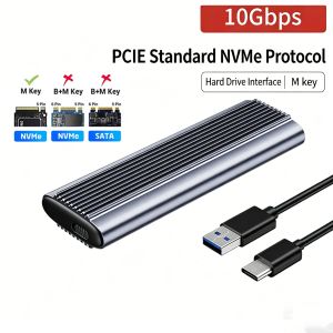 KEBIDU | Kebidumei M.2 NVMe SATA SSD Enclosure 10Gbps External Hard Driver M.2 to USB 3.1 SSD Adapter Tool Free Support M Key and B&M Key