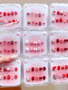 Cute 3D Cartoon New Year Kids Wearable Nail Art Nails