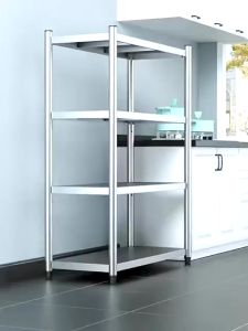 Rak Dapur Stainless Steel 5 Susun/ Rak Penyimpanan Praktis dan Awet/ Rak Oven Microwave/Rak Dapur
