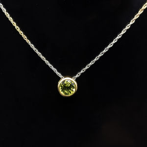 พลอยเพอริดอท (Peridot) 92.5% ชุบทองคำ กระเป๋าใบรับประกันสินค้า ร้านกาย