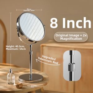 Goodgudi | Adjustable Height Tabletop HD Luxury Makeup Mirror Adjustable Magnification