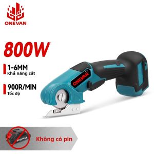 Máy Cắt Vải Không Dây ONEVAN 800W Dùng Pin Sạc Cắt Vải Da Nỉ Kéo Cầm Tay Tương Thích Với Pin Makita 18V
