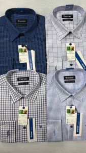 ÁO SƠ MI VIETTIEN SALE Tay Dài Màu Trắng - Xanh Dương Họa Tiết Caro Form Regular Lai Bầu Cao Cấp