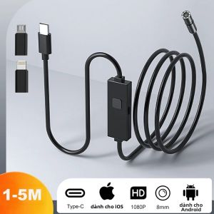 Camera Nội Soi Công Nghiệp 3 Trong 1 Dành Cho IOS/Type-C/Android Đường Kính 5.5mm/8mm Dùng Để Kiểm Tra Ô Tô & Đường Ống Độ Phân Giải 1080P