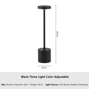 Simple Touch Sensor LED Table Lamp Rechargeable Night Light 3Colors Adjustable Bedside Creative Ambient Light Bar Room Decorate