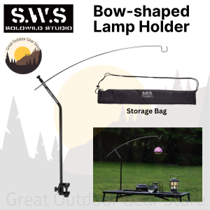 WELLHIKE Outdoor SWS Bow Shaped Lamp Stand for Camping Table IGT Roll Tables Stainless Steel Lantern Pole Stand