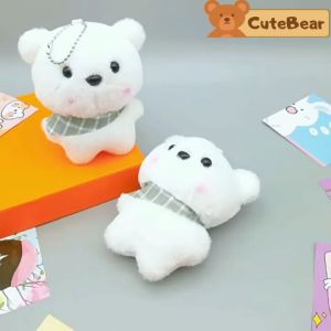 Móc khóa thú bông móc khóa gấu đeo khăn ngộ nghĩnh xinh xắn dễ thương dùng làm móc khóa treo balo túi xách CB18