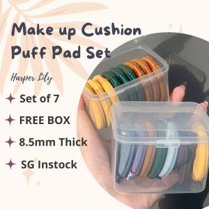 Makeup Cushion Puff Pad (Box of 7) | 3 shapes 7 colours for Wet & Dry Use | Cushion Foundation Puff / Air Puff / Loose Powder Puff / Facial Puff / Make Up Puff / BB Cushion Puff / Foundation Sponge / 粉扑 / Cushion Sponge