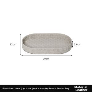 Luxury Modern Simple Leather Tray Desk Decor