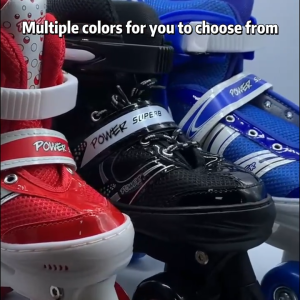 Roller Skate Double Row Kasut Roda Inline 4 Roda Adjustable Size With Anti-Collision For Kids Adults Outdoor Fun