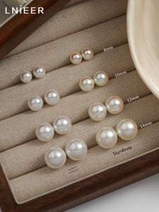 Lnieer | 999 Sterling Silver Large Pearl Earrings