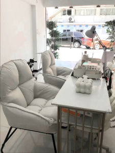 Nail Salon Chair And Table Set Sofa Style Computer Desk Chair Bedroom Makeup Chair Ergonomic Design Cat Scratch Leather
