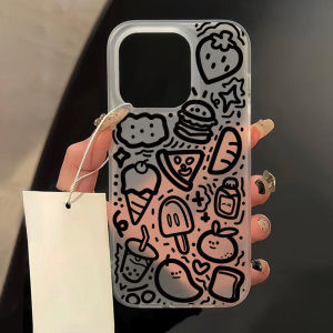 Cute Cat Oil Pattern Matte Clear Case For iPhone 18 17 Pro Max 16 15 14 13 12 Mini 11 Pro Max 15 16 14 Plus 17 Air Soft Cover