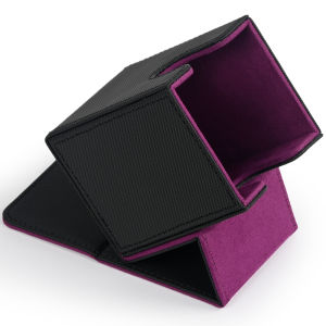 Card Deck BoxCard Deck Case Holds 100+ Sleeved Cards PU Leather Card Storage Box For  TCG game trading cards.