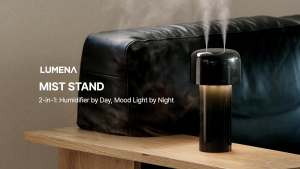 [LUMENA] MIST STAND Dual Humidifier & Table Lamp | Aesthetic LED Night Light | 1000ml Wireless Cool Mist | 6000mAh