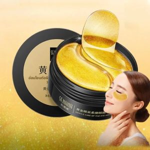 60pcs Golden Moisturizing Eye Mask บรรเทาความเมื่อยล้าของดวงตา Nourish Eye Area Collagen Crystal Eye Mask เกาหลี Skin Care หน้ากาก