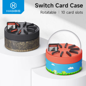 Hagibis | Hagibis Rotating Game Card Case with 10 Game Card Slots Creative NS Card Storage Box Holder for Switch/Lite/OLED NS Game