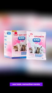 SUSU KUCING TOP GROWTH 1 BOX ISI 10 Sachet + Free 2 ( 20gram / sachet ) - Kitten Milk Replacer