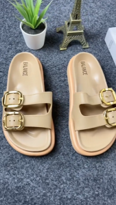 Sandal Jelly Selop Wanita Balance Motif Strap 2 Gesper 8898-X1