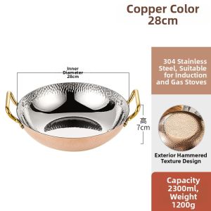 TILAIEN | Commercial-Grade 304 Stainless Steel Hammered Pot For Multi-Cooking