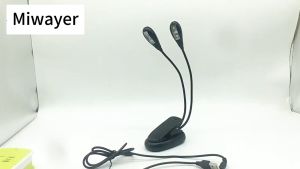 Music Stand Light Clip on LED Book Lights USB and AAA Battery Operated Reading Lamp in Bed
