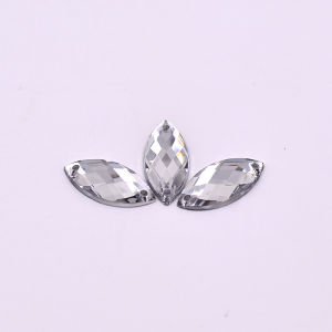 JUNAO 7*15mm 100Pcs Sewing Crystal AB Rhinestone Flatback Acrylic Stones Applique Sew On Horse Eye Crystal Strass For Needlework