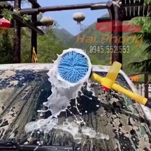 DỤNG CỤ RỬA XE ÔTÔ TỰ XOAY 360 ĐỘ - Vòi CọCây Rửa Xe Hơi Kết Hợp Bàn Chải Tự Động Xoay Tròn 360 Tự Tạo Bọt