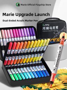 Marie’s | Double Head Liquid Acrylic Markers School Art Soft Tip 60 Colors Non-toxic Washable