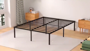 UPSEN Iron Bed Frame Metal Bed Frame Without Headboard Single/Double/Queen/King Size Thicken Steel Bed Frame Iron Bedstead