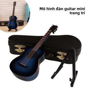 Mô Hình Đàn Guitar Mini Trang Trí Bằng Gỗ Phong Cách Châu Âu Đồ Trang Trí Hình Nhạc Cụ Để Trang Trí Nhà Cửa Phòng Khách Bàn Làm Việc Phòng Ngủ Quà Tặng - Xanh Dương Vàng Nâu