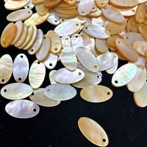 10Pcs Seawater Shell Connector Oval Double-Hole Loose Connector For Jewelry Making DIY Necklace Bracelet Chain Accessory